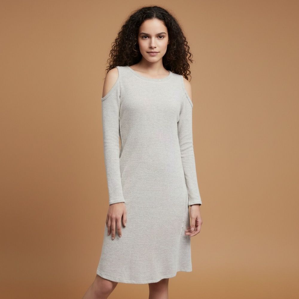 ‎Sol Angels cold shoulder waffle knit dress